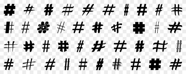 Poster - Black hashtag symbol collection. Set of hash tag icon. Hashtag symbol collection