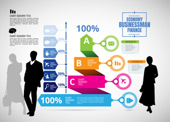 Canvas Print - Business concept for internet banners, social media banners or presentation, vector illustration 