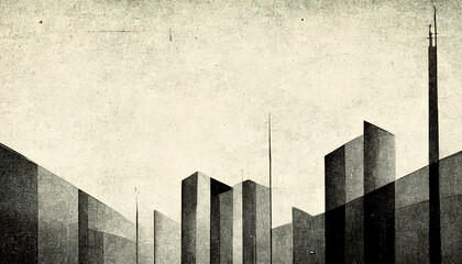Wall Mural - abstract bauhaus style background. trendy aesthetic bauhaus architecture design. generative ai