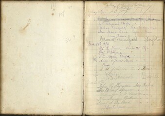 Old book page with ledger paper