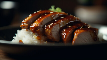 Wall Mural - Chicken teriyaki with grilled chicken Generative AI 