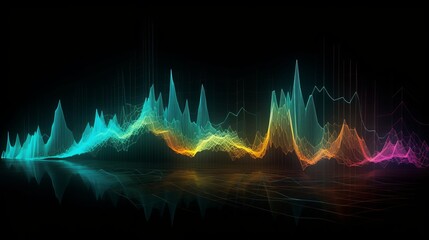 Wall Mural - Fantasy sound wave in 80 th style illustration. AI generated.