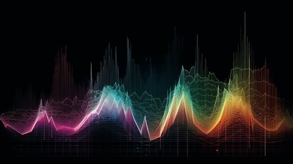 Poster - fantasy sound wave in 80 th style illustration. ai generated.