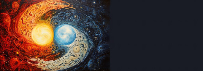 Wall Mural - yin-yang in cosmos, concept of universe, esoteric and spirituality shape in space. generative ai.