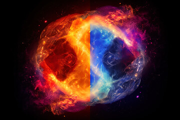 Wall Mural - yin-yang in cosmos, concept of universe, esoteric and spirituality shape in space. generative ai.