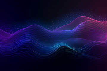 Poster - Colorful gradient waves made from lines and dots. Generative AI