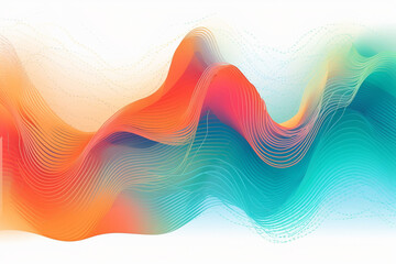 Poster - Colorful gradient waves made from lines and dots. Generative AI