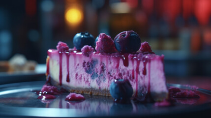 Sticker - Cheesecake with blueberry frosting Generative AI 