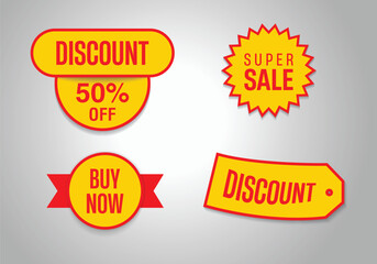 Poster - Sale sticker set, big collection of discount tags and button for apps and print. Special offer banners and ribbons. Set of Sale tags or banners, vector eps 10