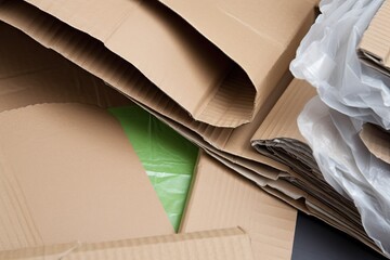 Canvas Print - close-up of recyclable packaging, with highlighted areas showing how the material can be recycled, created with generative ai