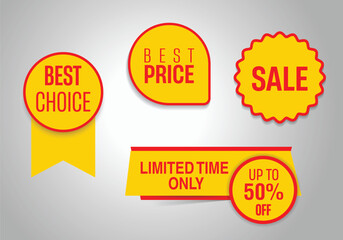 Poster - Sale sticker set, big collection of discount tags and button for apps and print. Special offer banners and ribbons. Set of Sale tags or banners, vector eps 10