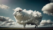 Sheep Animal Shaped Cloud Generative Ai Design Illustration