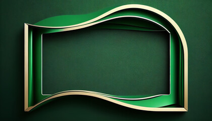 Wall Mural - Green elegance embracing copy space within a curve frame template, Generative AI 