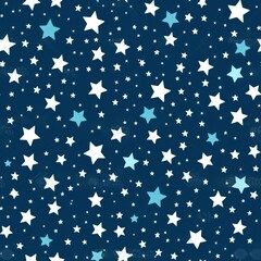 Aufkleber - sky at night white stars on blue background seamless pattern
