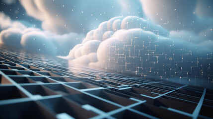 Wall Mural - Cloud computing technology concept wallpaper background Generative AI 