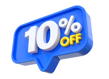 10 Percent Discount Sale Off Sign Blue