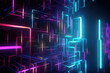 © ADDICTIVE STOCK - Futuristic abstract background with colorful glowing lines forming shapes created with generative AI technology