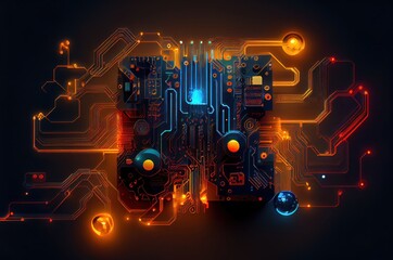 Poster - supercomputer backdrop with copyspace generative ai