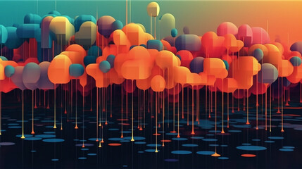 Wall Mural - Cloud concept wallpaper background Generative AI 