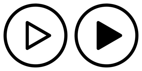 Poster - ofvs371 OutlineFilledVectorSign ofvs - play button vector icon . isolated transparent . black outline and filled version . AI 10 / EPS 10 / PNG . g11711