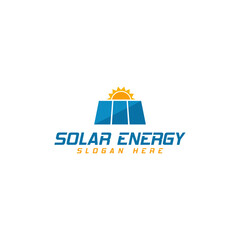 Wall Mural - Solar panel energy electric electricity logo. Solar energy logo. Solar panel logo isolated on white background