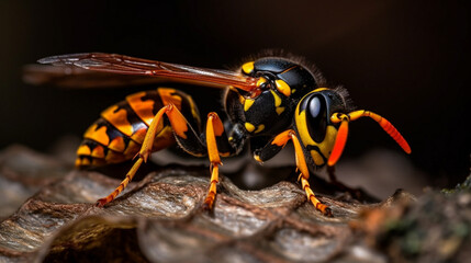 Sticker - Wasp building its nest Generative AI 