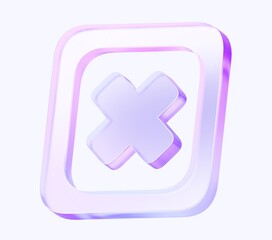Poster - cross icon with colorful gradient. 3d rendering illustration for graphic design, ui ux design,  presentation or background . shape with glass effect