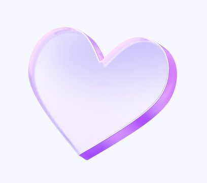 heart icon with colorful gradient. 3d rendering illustration for graphic design, ui ux design,  presentation or background . shape with glass effect