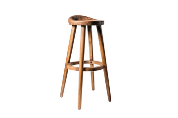 Bar Stool Wooden. Isolated On A Transparent Background, Png. Generative AI