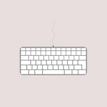Computer Keyboard isolated on white background. Computer Keyboard, PC Keypad. Can be used for many purposes. Trendy and modern vector illustration.