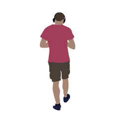 Wall Mural - Vector image of a running young man. Silhouette of a man in a sports uniform