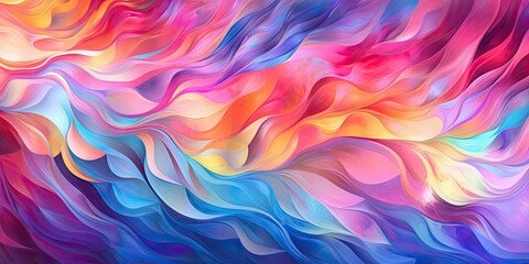 Poster - an abstract motion background with rainbow colored lights and waves generative ai