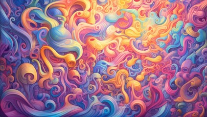 Poster - a colorful colorful abstract pattern with various shapes generative ai