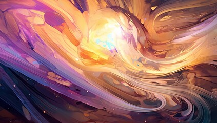 Poster - fractal image of a colorful swirling shape generative ai