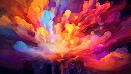 Poster - fractal image of a colorful swirling shape generative ai
