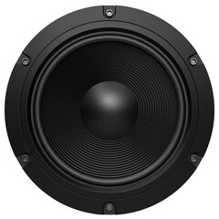 Black loudspeaker isolated on transparent background