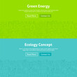 © Designpics - Ecology Green Energy Line Art Web Banners Set. Vector Illustration for Website banner and landing page. Eco Power and Environment Modern Design.