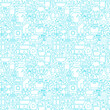 © Designpics - Cleaning White Line Seamless Pattern. Vector Illustration of Outline Tileable Background.