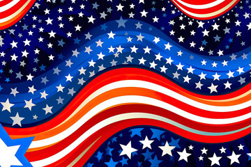 Wall Mural - Patriotic graphic design, 4th of July, Memorial Day. Generative AI
