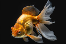 Generative AI. Most Beautiful An Orange Color Fantail Goldfish