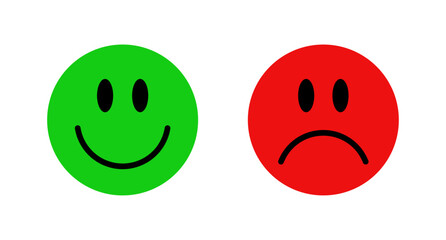 Wall Mural - happy and sad smiley icon