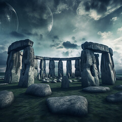 Wall Mural - stonehenge at night