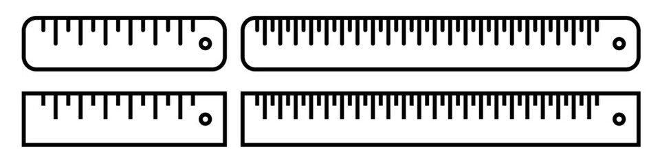 Poster - Ruler line icons set. Vector isolated on white background.