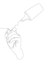 Poster - One continuous line of stationery drawn with felt tip pen. Thin Line Illustration vector concept. Contour Drawing Creative ideas.