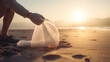 © Lee John - Join the Fight Against Plastic Pollution, Hand Picking Trash on the Beach for World Environment Day and Earth Day With Generative AI Technology