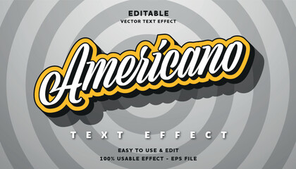 Poster - americano editable text effect with modern and simple style, usable for logo or campaign title