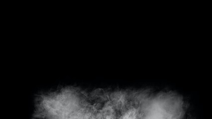 Wall Mural - white smoke or fog isolated on black background.