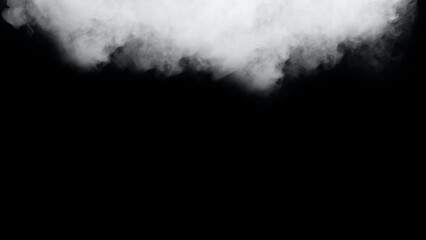 Wall Mural - white smoke or fog isolated on black background.