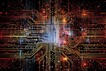 Poster - Abstract Technology Circuit Board Illustration, Generative AI