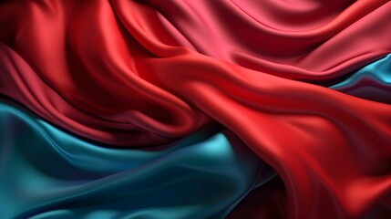 Abstract colorful silk or satin fabric texture. Generative ai illustration